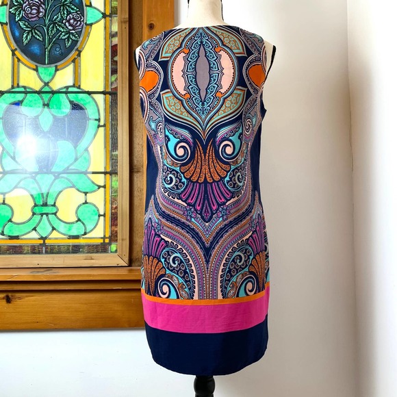 Vintage Psychedelic MOD Retro 60s Renneec. Midi Dress- S - Picture 8 of 10